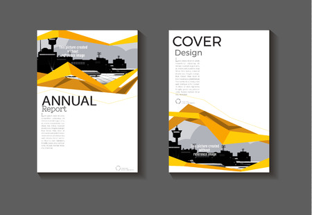 Yellow modern background abstract cover design modern book cover Brochure cover template,annual report, magazine and flyer layout Vector a4のイラスト素材