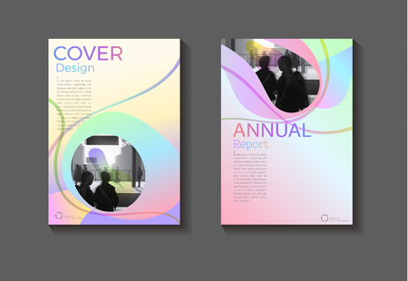 layout Vivid & Bright Colors Gradients background modern cover design modern book cover Brochure cover  template,annual report, magazine and flyer layout Vector a4のイラスト素材