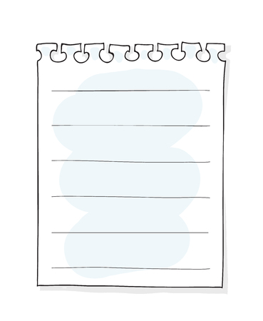 Pieces of ripped white lined notebook paper hand drawn art vector illustrationのイラスト素材