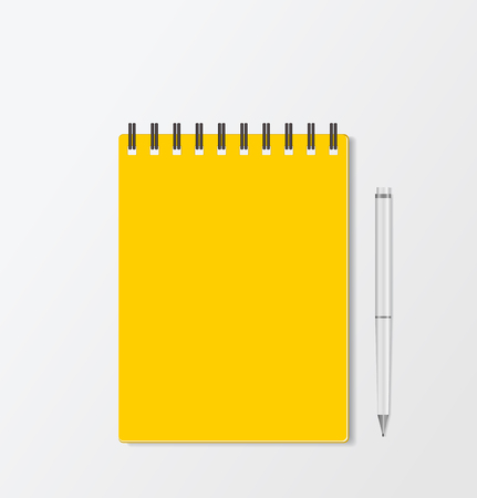 yellow layout notebook background design book cover  template, mockup Vectorのイラスト素材