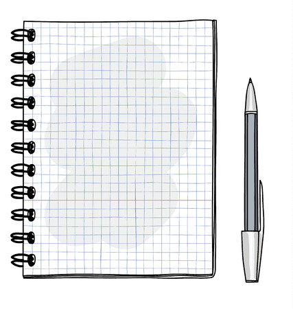 grid Notebook hand drawn and pen vector art illustrationのイラスト素材