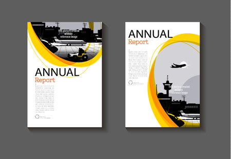modern yellow  abstract layout background modern cover design book cover Brochure cover  template,annual report, magazine and flyer Vector a4のイラスト素材