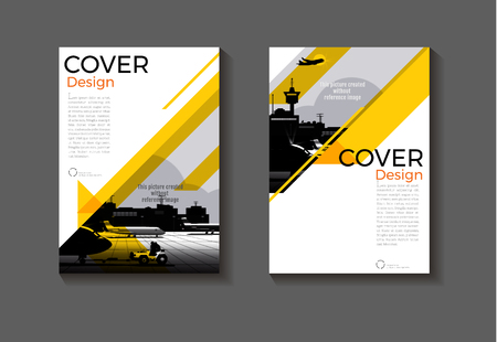 yellow layout  abstract background modern cover design modern book cover Brochure cover  template,annual report, magazine and flyer Vector a4のイラスト素材