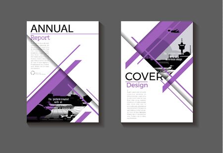 purple modern cover layout abstract background design modern book Brochure -template,annual report,magazine and flyer Vector a4のイラスト素材