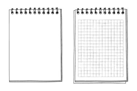 notebook hand drawn line art vector illustrationのイラスト素材