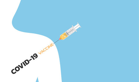 covid-19  Vaccination people illustration design vectorのイラスト素材