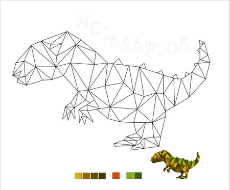 coloring Megaraptor dinosaur vector illustration for kidsのイラスト素材
