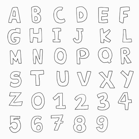 hand drawn written letters art vector illustration.jpgのイラスト素材