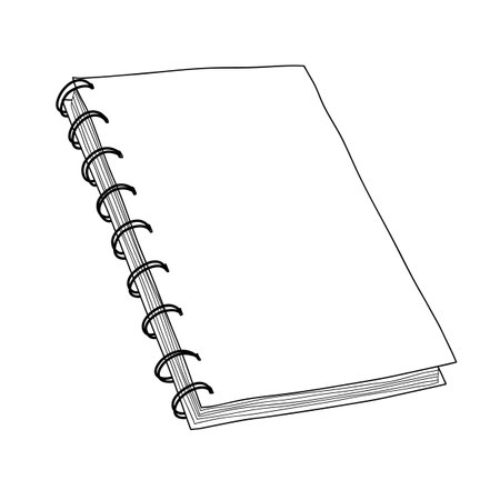 Spiral Notebook Personal Diary Doodle Notes Planner hand drawn line artvectorのイラスト素材