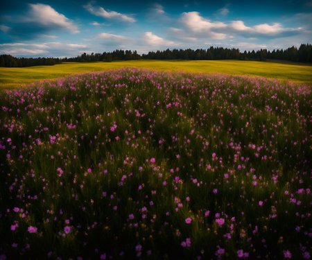 he field  landscape Cinematic daylight generative ai illustration art.の素材