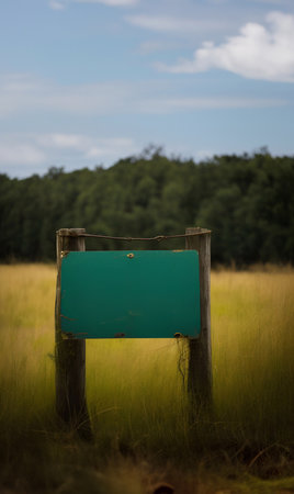 blank sign in the field Cinematic daylight generative ai illustrationの素材