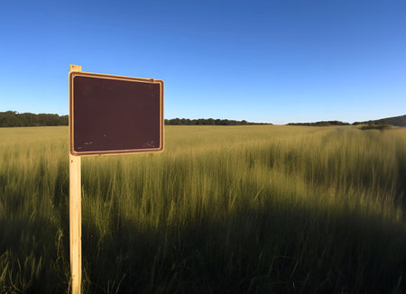 blank sign in the field Cinematic daylight generative ai illustrationの素材