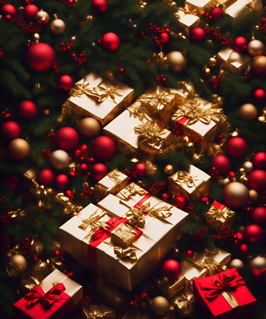 luxury Christmas Day background copy space, for web design greeting card poster, advertising work,generative ai illustration artの素材