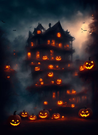 Halloween Day background copy space, for web design greeting card poster, advertising work,generative ai illustration artの素材