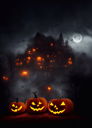 Halloween Day background copy space, for web design greeting card poster, advertising work,generative ai illustration artの素材