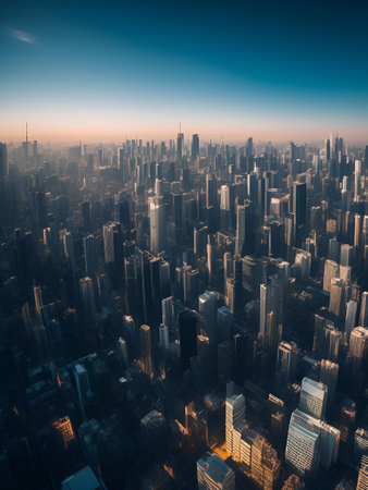 futuristic building city background City landscape and road in cinematic daylight generative ai illustrationの素材