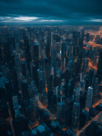 futuristic building city background City landscape and road in cinematic daylight generative ai illustrationの素材
