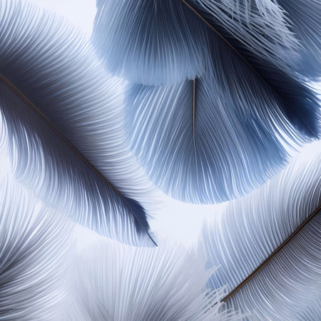 Feathers floating in the air generative ai illustrationの素材