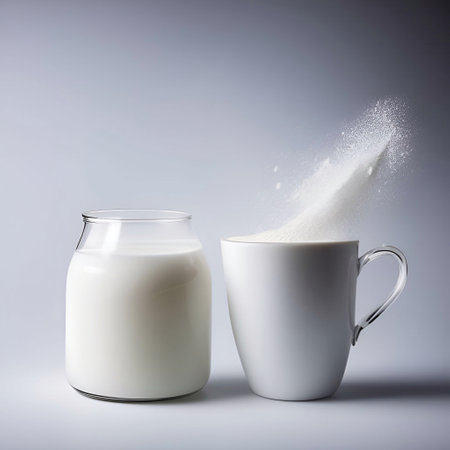 splash of White Milk Splash on white background generative ai illustrationの素材