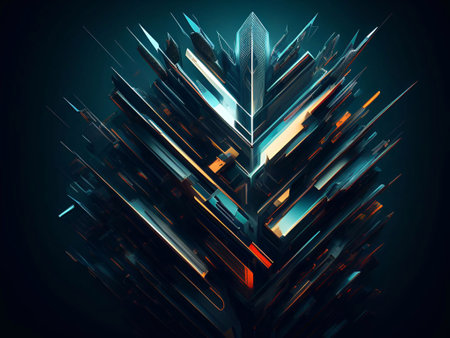 modern Futuristic technology abstract background generative ai illustrationの素材