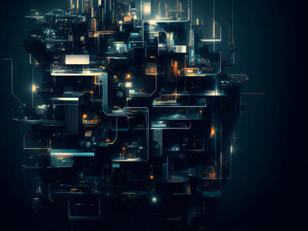 modern Futuristic technology abstract background generative ai illustrationの素材