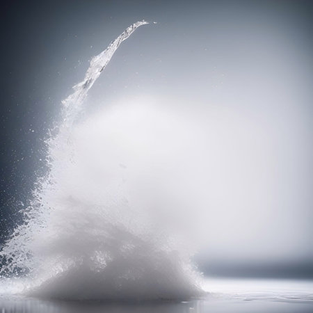 water splashing on white background generative ai illustrationの素材