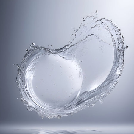 water splashing on white background generative ai illustrationの素材