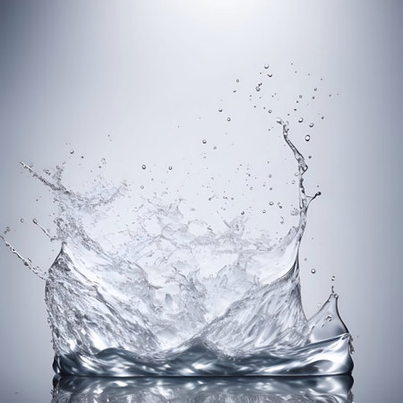 water splashing on white background generative ai illustrationの素材