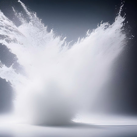 water splashing on white background generative ai illustrationの素材