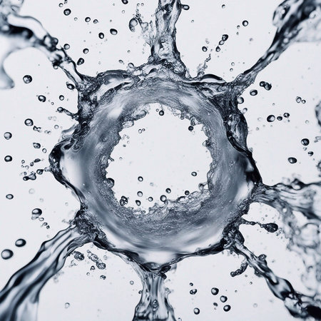 water splashing on white background generative ai illustrationの素材