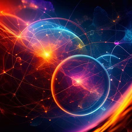 Abstract Chemistry high-tech technology science internet background generative ai illustrationの素材
