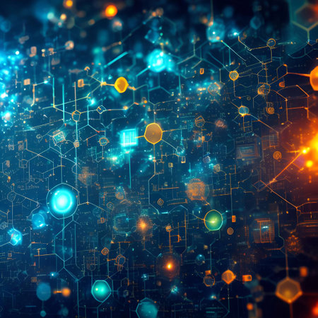 Abstract Chemistry high-tech technology science internet background generative ai illustrationの素材