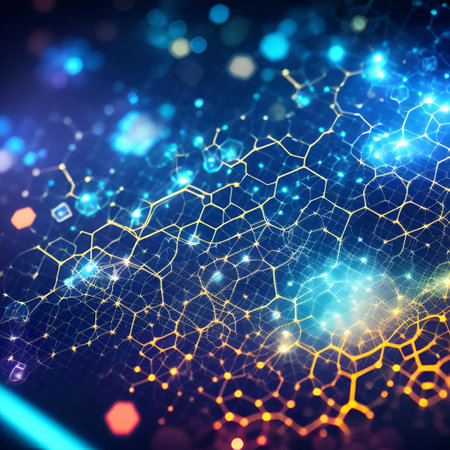 Abstract Chemistry high-tech technology science internet background generative ai illustrationの素材