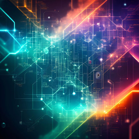 Abstract Chemistry high-tech technology science internet background generative ai illustrationの素材