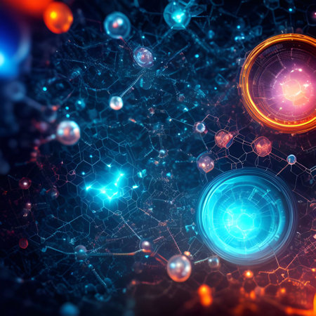 Abstract Chemistry high-tech technology science internet background generative ai illustrationの素材