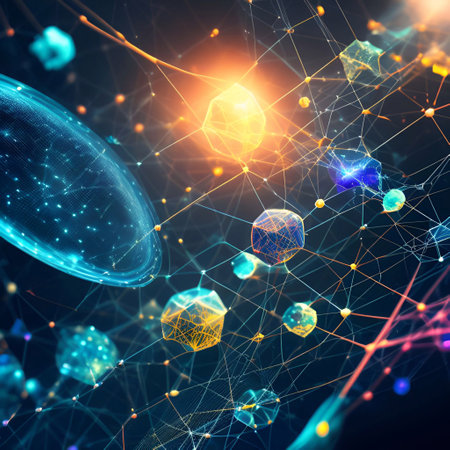 Abstract Chemistry high-tech technology science internet background generative ai illustrationの素材