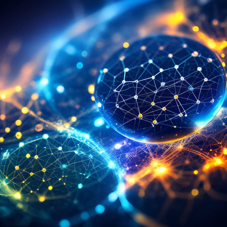 Abstract Chemistry high-tech technology science internet background generative ai illustrationの素材