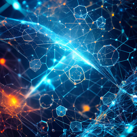 Abstract Chemistry high-tech technology science internet background generative ai illustrationの素材