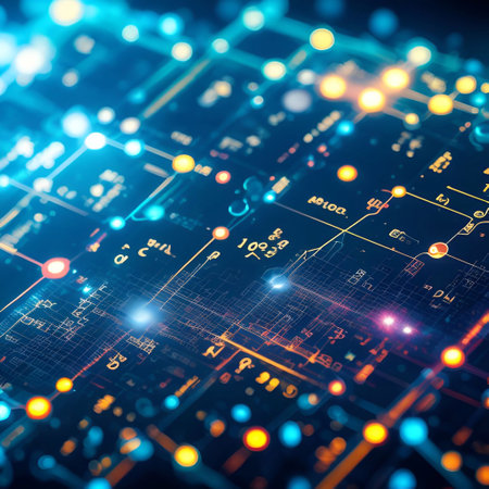 Abstract Chemistry high-tech technology science internet background generative ai illustrationの素材