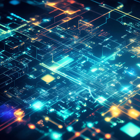 Abstract Chemistry high-tech technology science internet background generative ai illustrationの素材