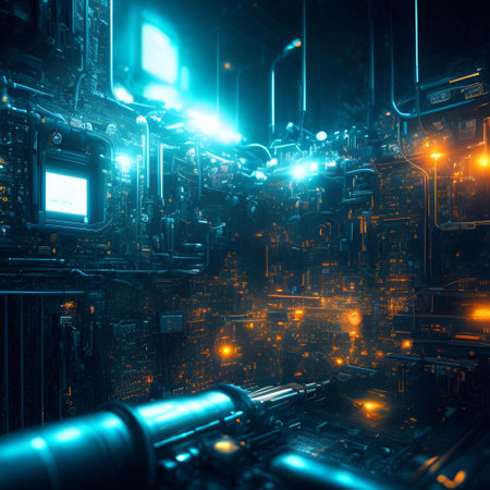 Abstract Chemistry high-tech technology science internet background generative ai illustrationの素材