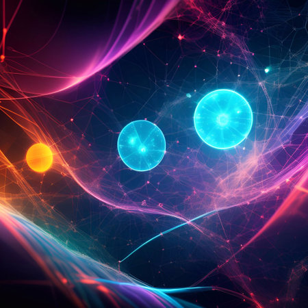 Abstract Chemistry high-tech technology science internet background generative ai illustrationの素材