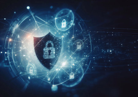Internet security system concept background generative aiの素材