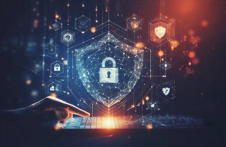 Internet security system concept background generative aiの素材