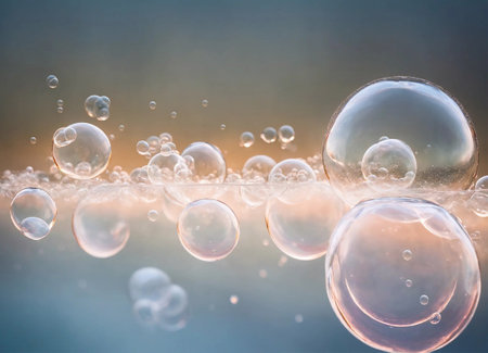 bubbles transparent Abstract beautiful Background generative ai illustrationの素材