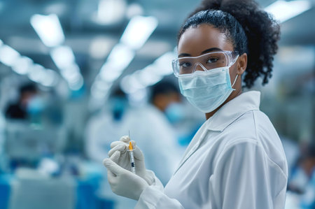 Researchers, laboratories, medical vaccines, generative aiの素材