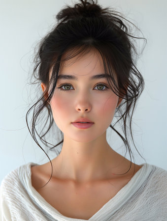 Beautiful Asian woman, model For Cosmetics, Supermodel. generative aiの素材