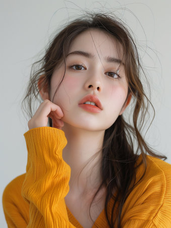 Beautiful Asian woman, model For Cosmetics, Supermodel. generative aiの素材