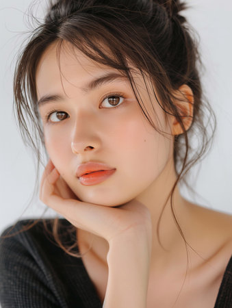 Beautiful Asian woman, model For Cosmetics, Supermodel. generative aiの素材