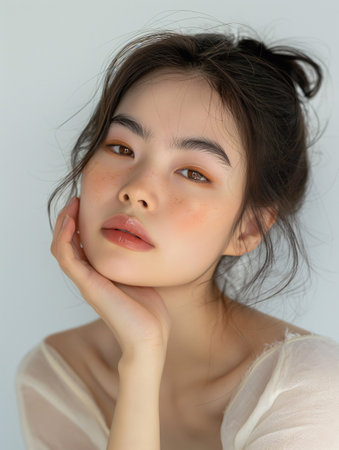 Beautiful Asian woman, model For Cosmetics, Supermodel. generative aiの素材